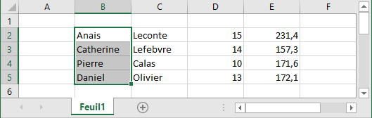 Exemple de covertition dans Excel 365