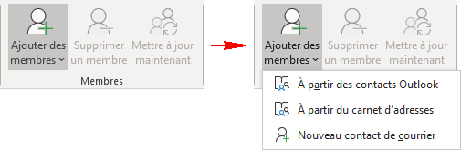 Ajouter des membres dans Outlook 365