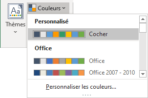 Des couleurs personnalisées dans Excel 365