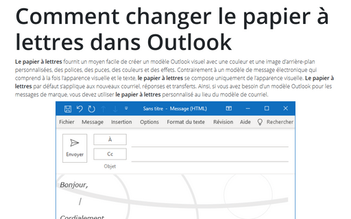 Comment changer le papier à lettres dans Outlook