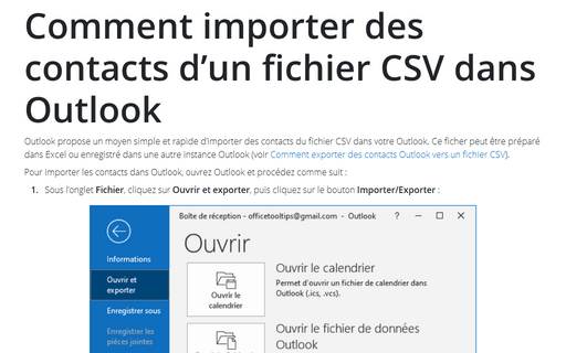 Comment importer des contacts d’un fichier CSV dans Outlook