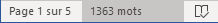 Le nombre de mots dans la barre d'état Word 365