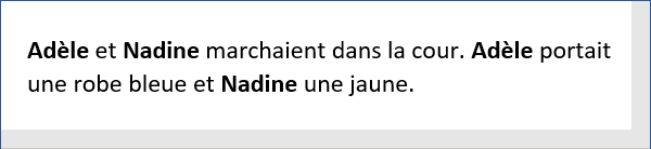 L'exemple de la transposion dans Word 365