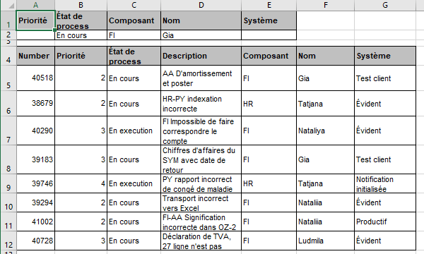 La plage de critères dans Excel 365