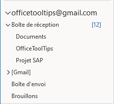 Le nombre total de courriels dans Outlook 365