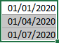 La série de dates dans Excel 365
