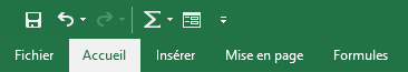 Accès rapide dans Excel 2016