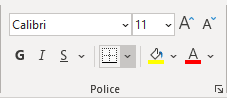 Le groupe Police dans Excel 365