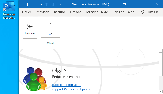 Une nouvelle forme de message dans Outlook 365