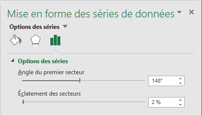 Options des séries dans Excel 2016