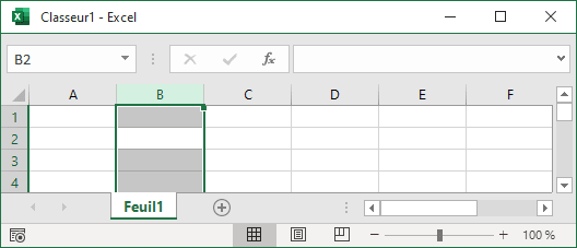 Sélectionner la colonne entière dans Excel 365