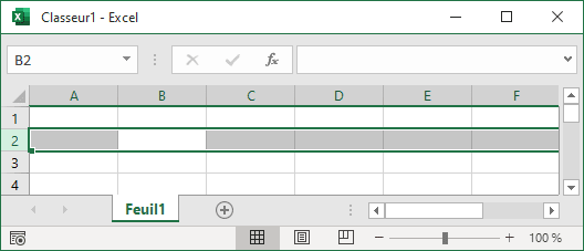 Sélectionner la ligne entière dans Excel 365