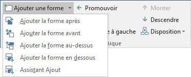 Ajouter la forme dans Word 2016