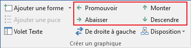 Promouvoir, Abaisser, Monter ou Descendre Word dans 2016