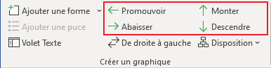 Promouvoir, Abaisser, Monter ou Descendre Word dans 365