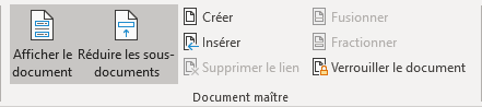 Le groupe Document maître dans Word 365