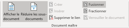 Fusionner dans Document maître Word 365