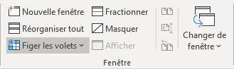 Le groupe Fenêtre dans Excel 365