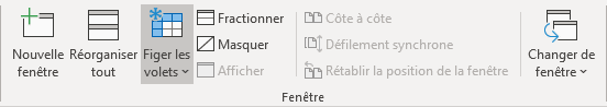 Le groupe Fenêtre dans Excel 365