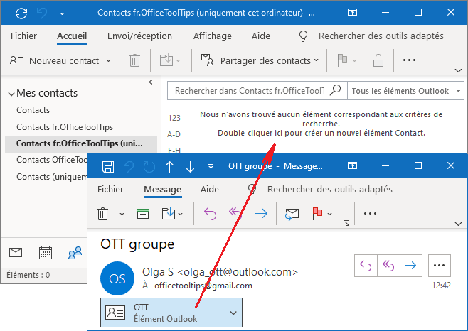 Importer un groupe de contacts Outlook 365