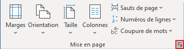 Le groupe Mise en page dans Word 365