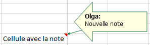 Une forme de commentaire dans Excel 365