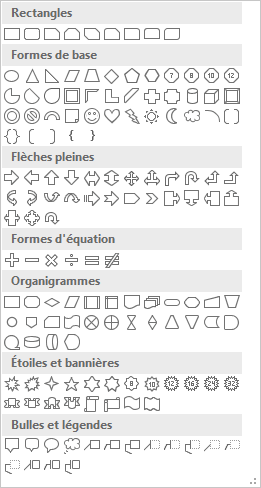 Formes dans Word 2016