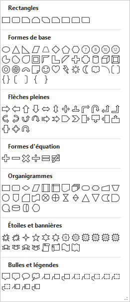 Formes dans Word 365