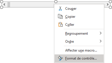 Format de contrôle dans Excel 365