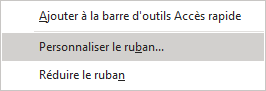 Personnaliser le ruban dans Excel 365