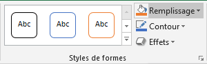 Le groupe Styles de formes dans Excel 2016