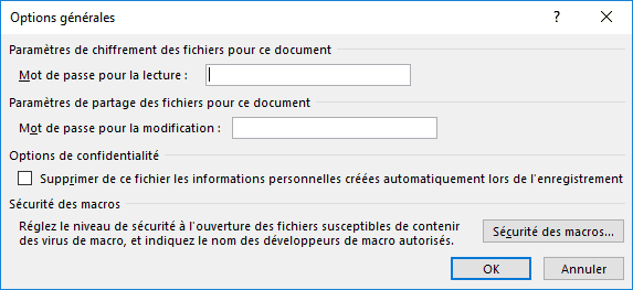 Options générales dans PowerPoint 2016