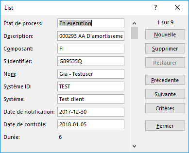 List dans Excel 2016