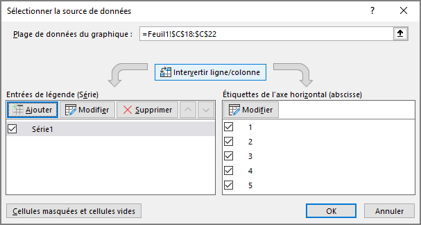 Intervertir ligne/colonne dans Excel 365