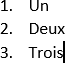 La liste numérotée dans Word 2016
