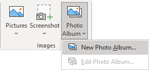 Album photo dans le groupe Images PowerPoint pour Microsoft 365