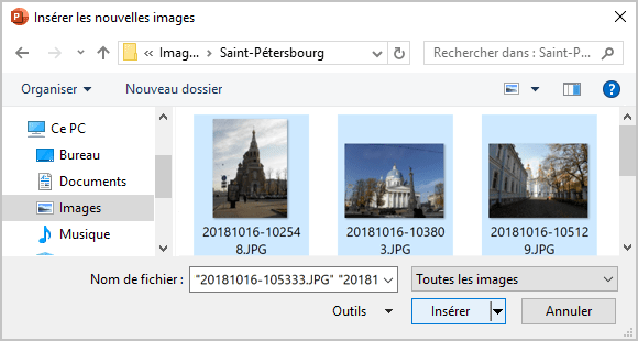 Insérer les nouvelles images dans PowerPoint pour Microsoft 365