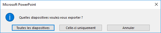 La boîte de dialogue Microsoft PowerPoint 2016