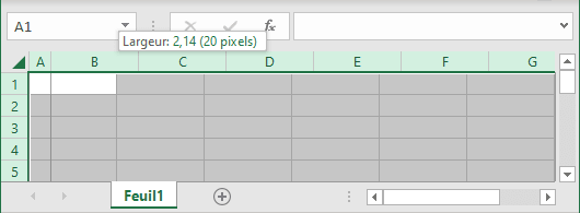 La largeur de colonne dans Excel 365