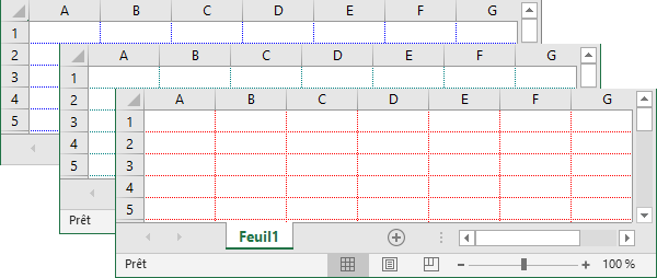 La couleur du quadrillage dans Excel 2016