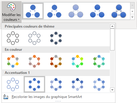 Modifier les couleurs de styles SmartArt dans Excel 365