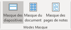 Le groupe Modes Masque dans PowerPoint 365