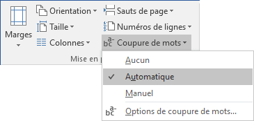 Mise en page Word 2016