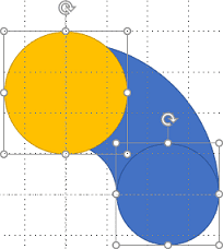 Deux formes ellipses dans PowerPoint 365