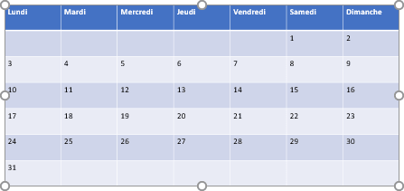 La tableau changé dans la diapositive PowerPoint 365