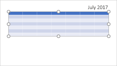 Un tableau dans la diapositive PowerPoint 2016