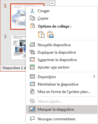 Masquer la diapositive dans PowerPoint 365