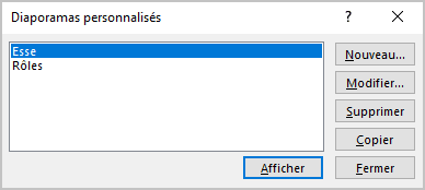 Diaporama personnalisé dans PowerPoint 365