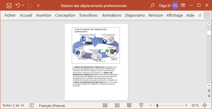 Diapositive avec notes dans PowerPoint 365