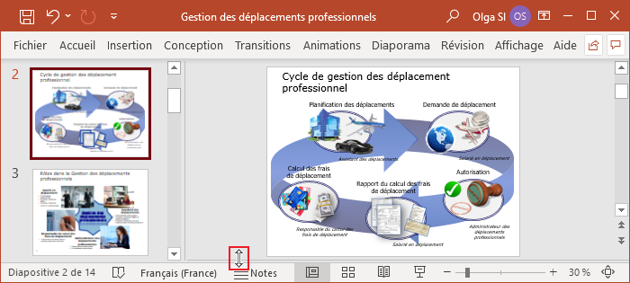 Glisser-déposer la ligne dans PowerPoint 365